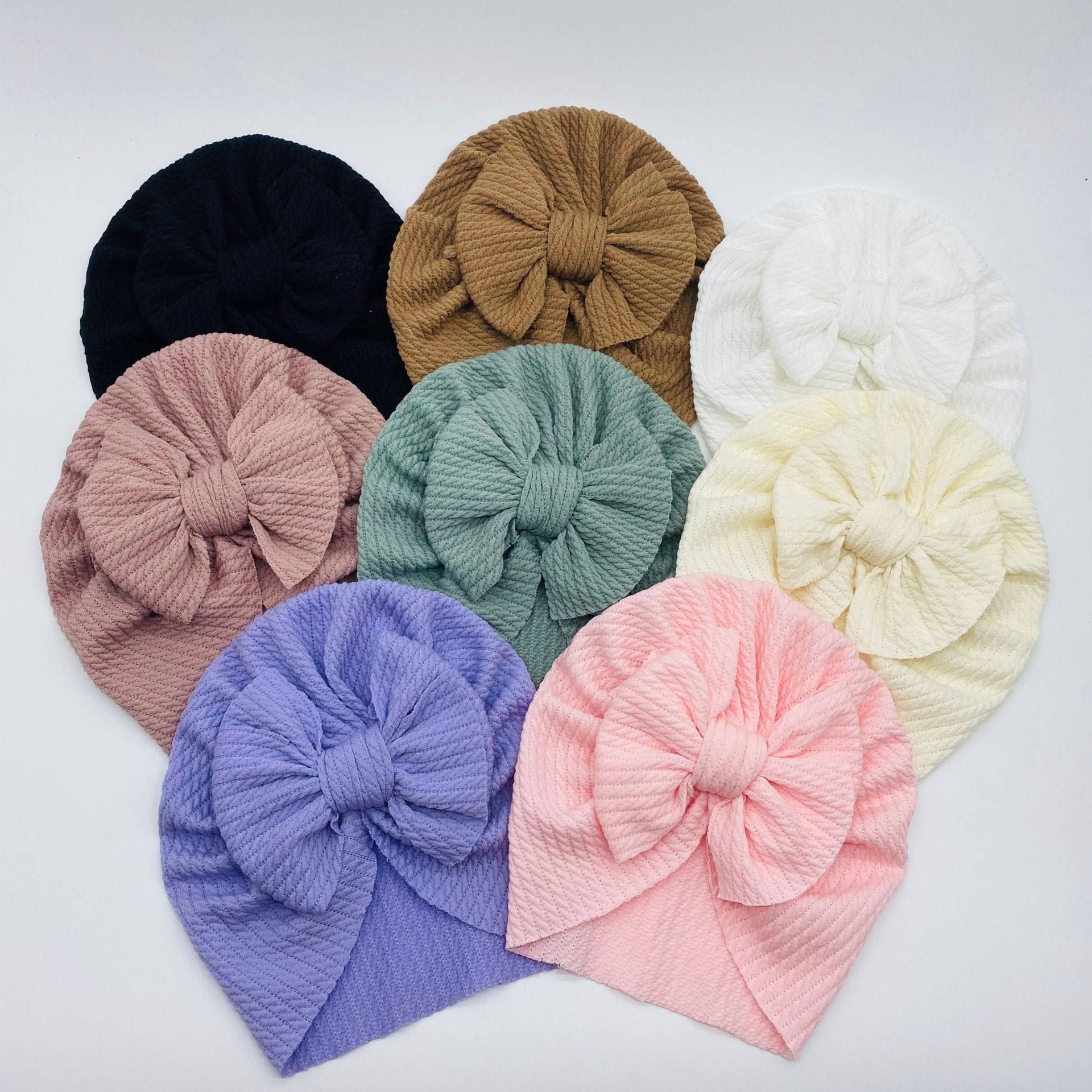 Title 1, New Sunken Stripe Double-layer Bow Baby Hat