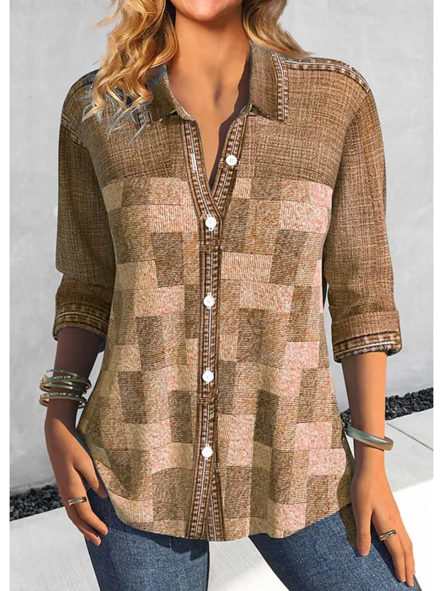 Colorful Geometric Printing 3D Digital Elegant Commuting Cardigan Shirt B25Shh010217061 - Shop at LoveMi