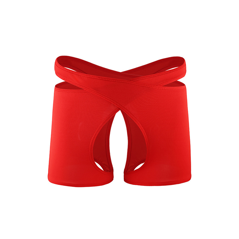 Mens Sexy Hollow-Out Lingerie Boxer Briefs