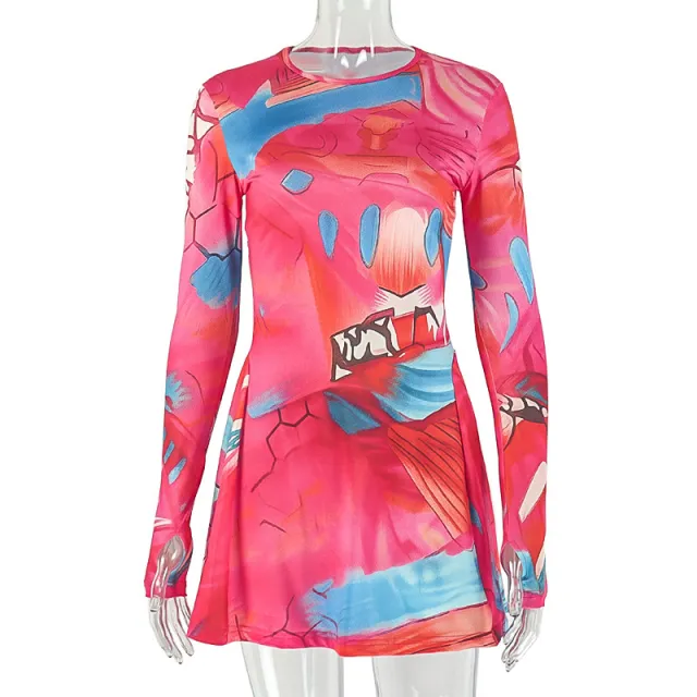 Women's Printed Colorblock Versatile Casual A line Skirt Red - Shop at LoveMi