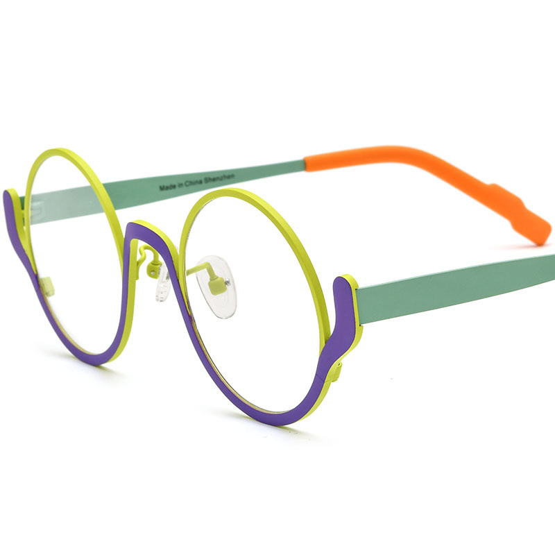 Colorful Ultra-light Pure Titanium Round Glasses Frame - Image 6