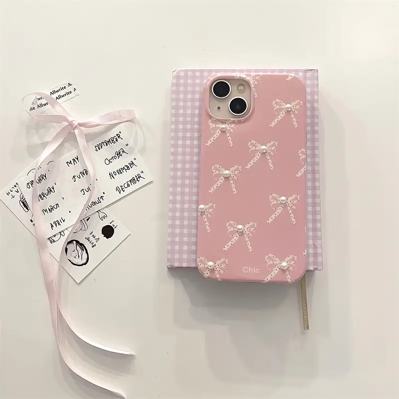 Girl Pearl Bow Stereo Phone Case