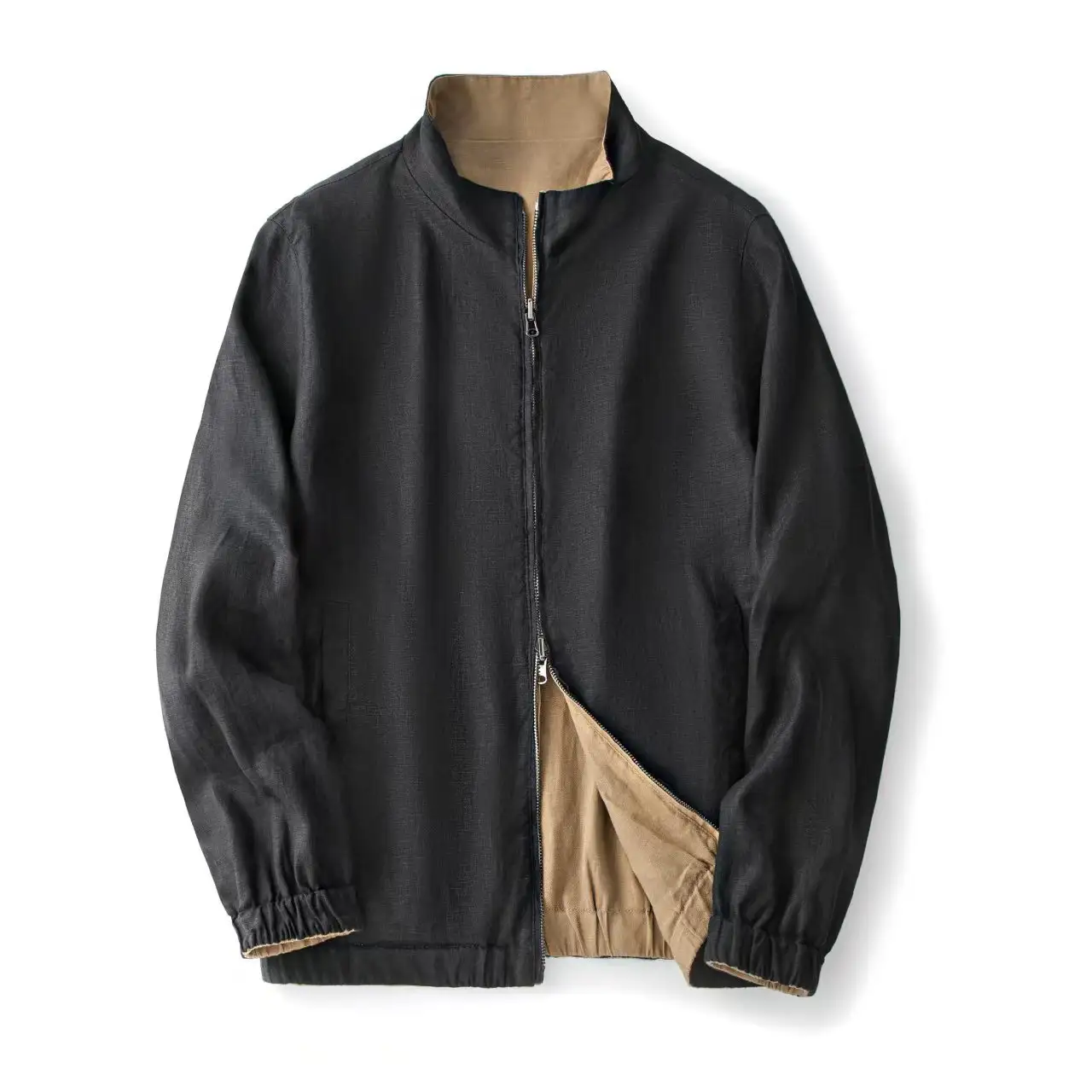 Mens Stand-Neck Double-Faced Jacket Casual SpringAutumn Coat