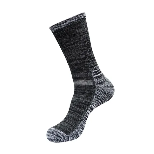 Mid calf Men's Cotton Athletic Socks Gray And Black Parallel Line - Shop at LoveMi
