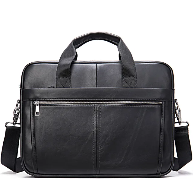 Fashion Personality Men's First Layer Cowhide Handbag Black - Shop at LoveMi