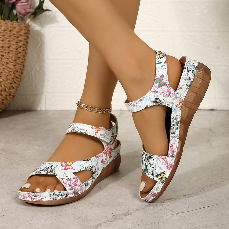 Plus-size Velcro Platform Sandals For Women