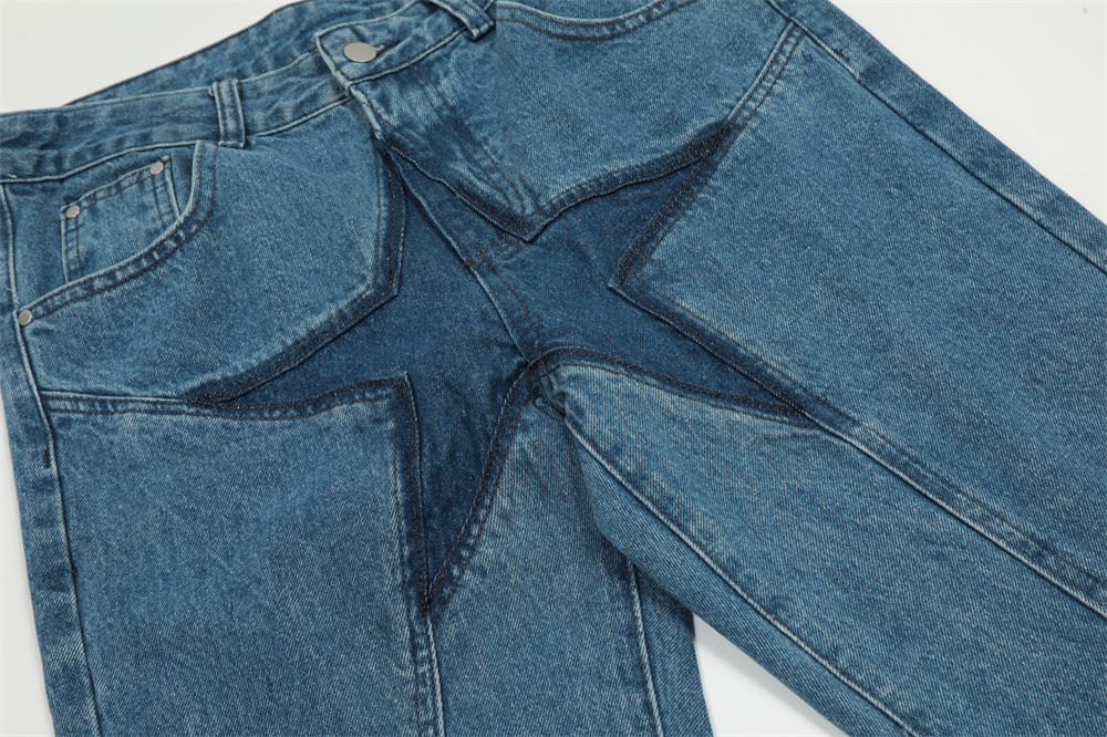 Title 14, Hip-hop pentagram jeans voor heren met zijrits,...