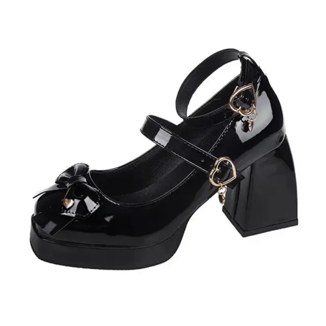 New Versatile 9cm Mary Jane Heels With A Bow Black - Shop at LoveMi
