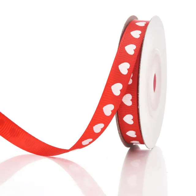 Packing Ribbon Love Pattern Flowers Ribbon Wedding Celebration Decoration Ribbon Love Heart 1Cm - Shop at LoveMi