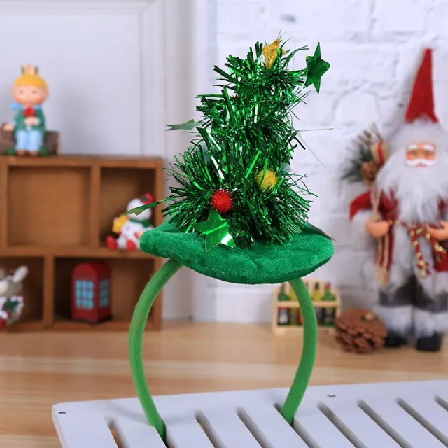 Christmas Product Christmas Hair Accessories Headband Christmas Hat Five star Headband Christmas Day Dance Party Party Decorations Green - Shop at LoveMi