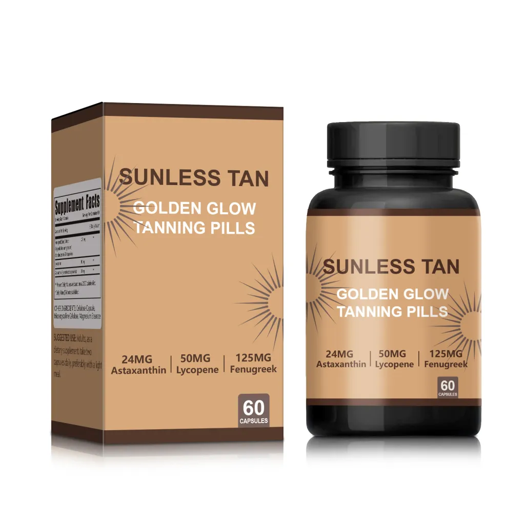 Natural Color Lasting Solid Color Sun Tanning Capsules - 60 Tablets