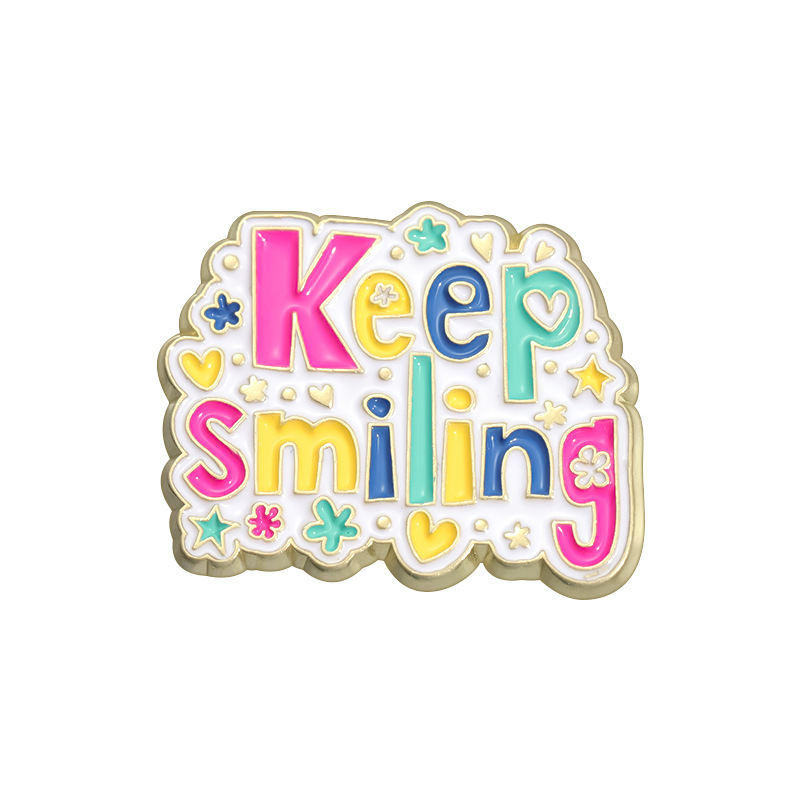 Motivational Fun And Creative Metal Badges Featuring Personalized Letter Designs In English