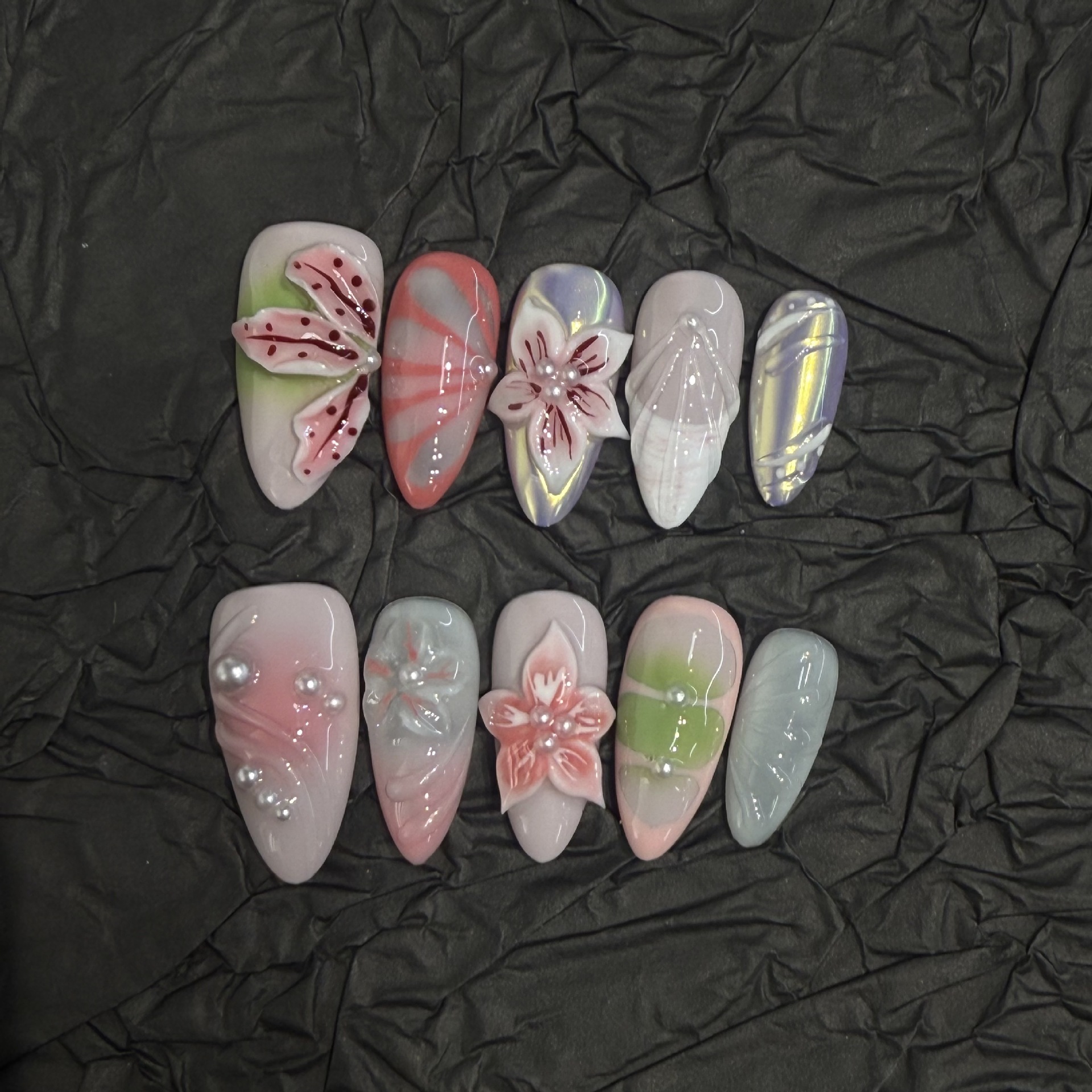 Custom-carved Purely Handmade Wearable Nails