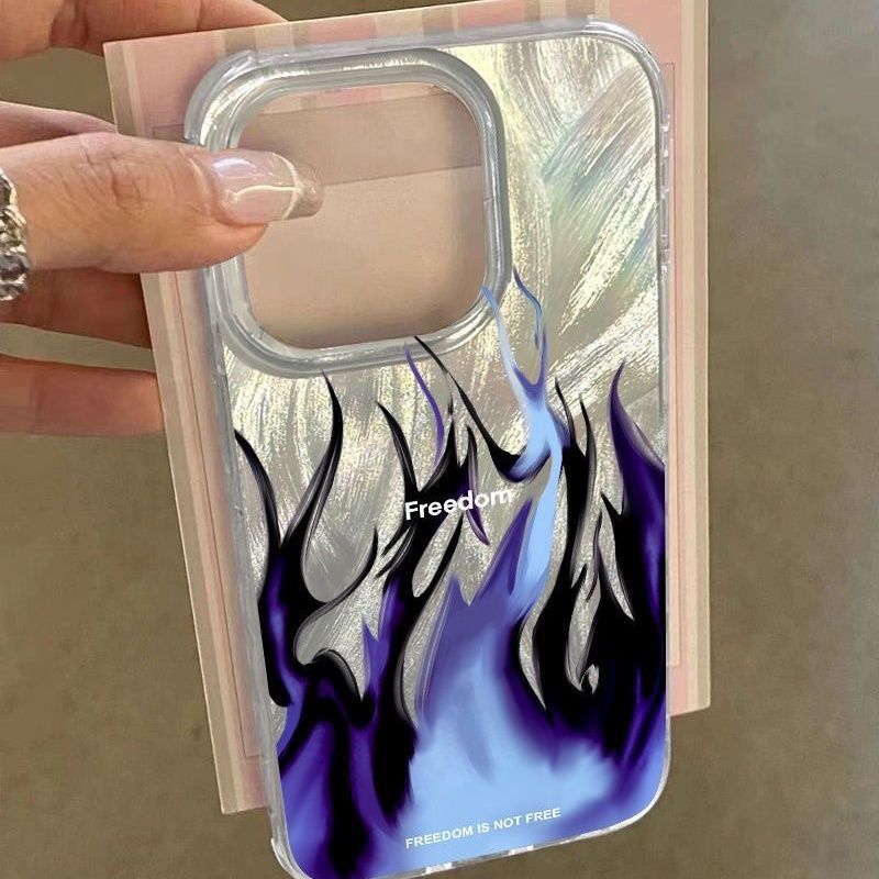 Seven-color Flame Girl All-inclusive Phone Case