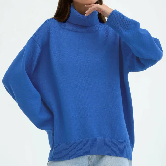 Autumn And Winter Loose All match Sweater Women Blue - Shop at LoveMi