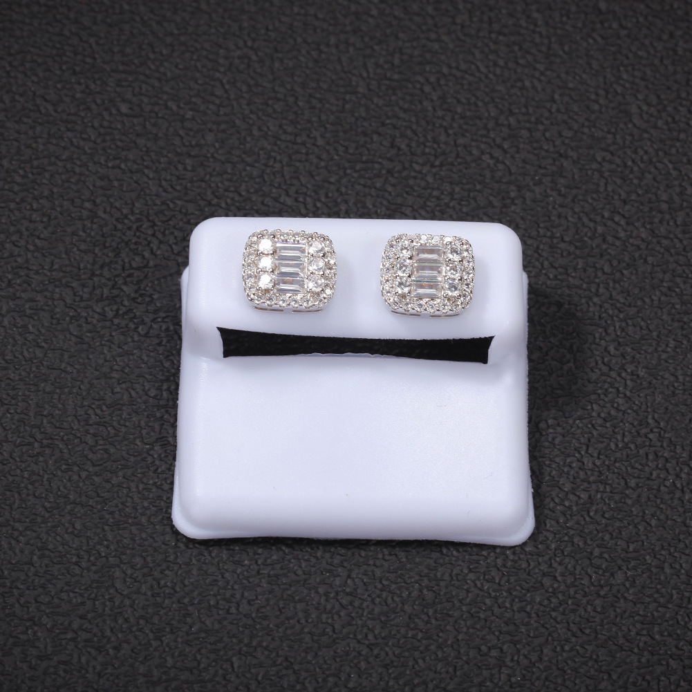Zircon Gold-plated Stud Earring Fashion Simple Square
