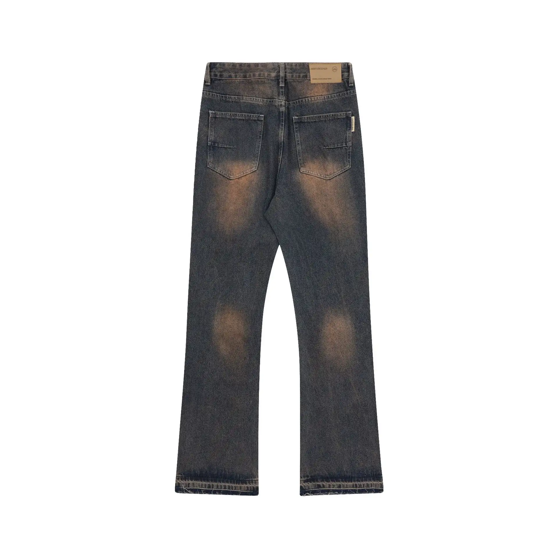 American Street Fashion Wash Denim Trousers