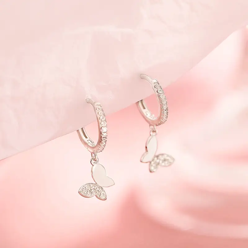 925 Sterling Silver Butterfly Earrings