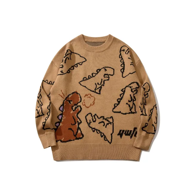 New Couple Loose Casual Sweater Khaki - Shop at LoveMi