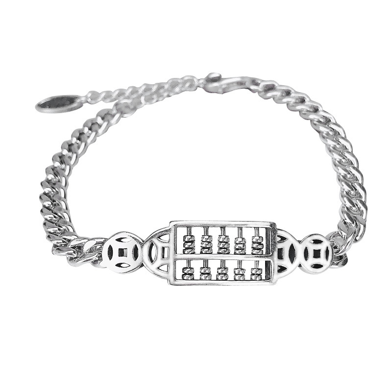 Women's Classical And Ethnic Style S925 Sterling Silver Abacus Bracelet