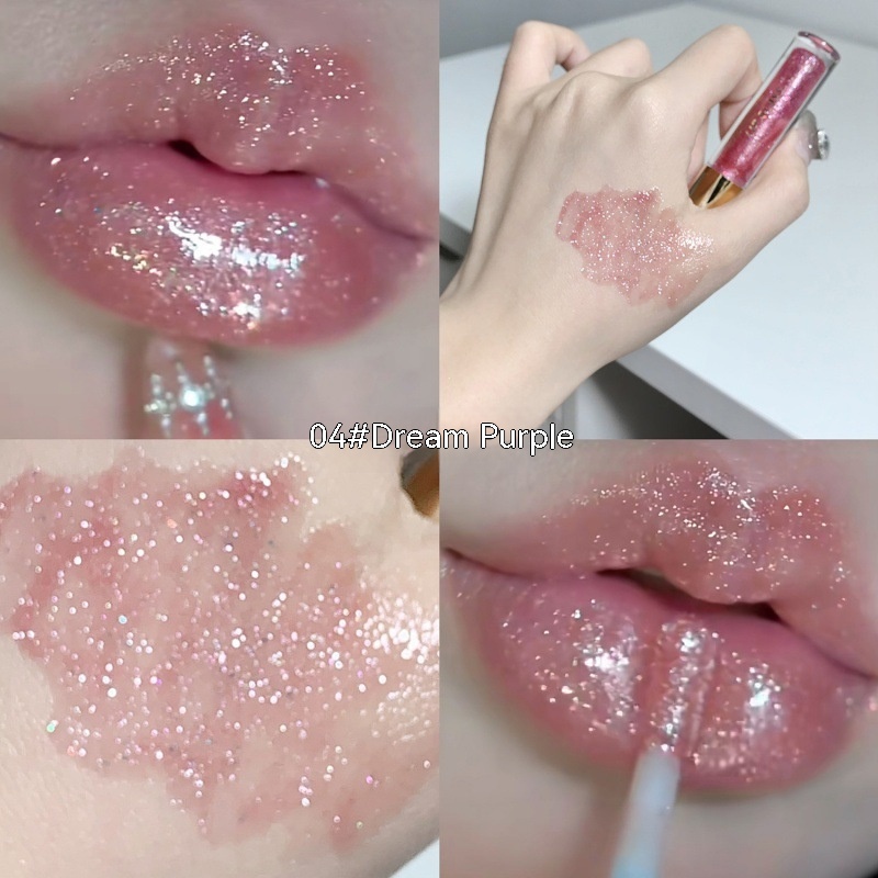 Moisturizing And Rich Flash Lip Gloss Water Light Mirror Lip Lacquer 04 Dream Purple - Shop at LoveMi