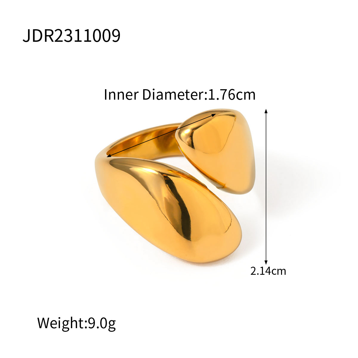 Gold-Plated Stainless Steel Ring, picture 3 of 4