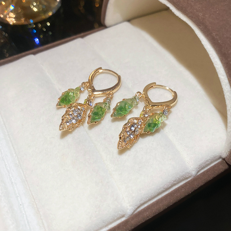 Emerald And Diamond Oval Stud Earrings
