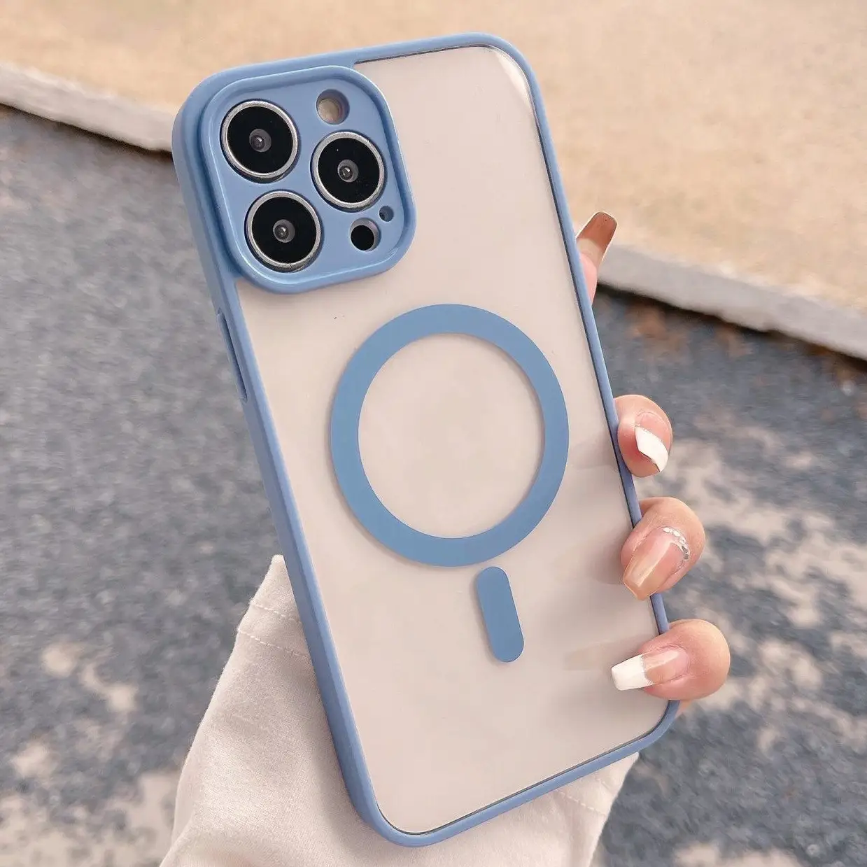 Magnetic Phone Case Transparent Frosted Shell