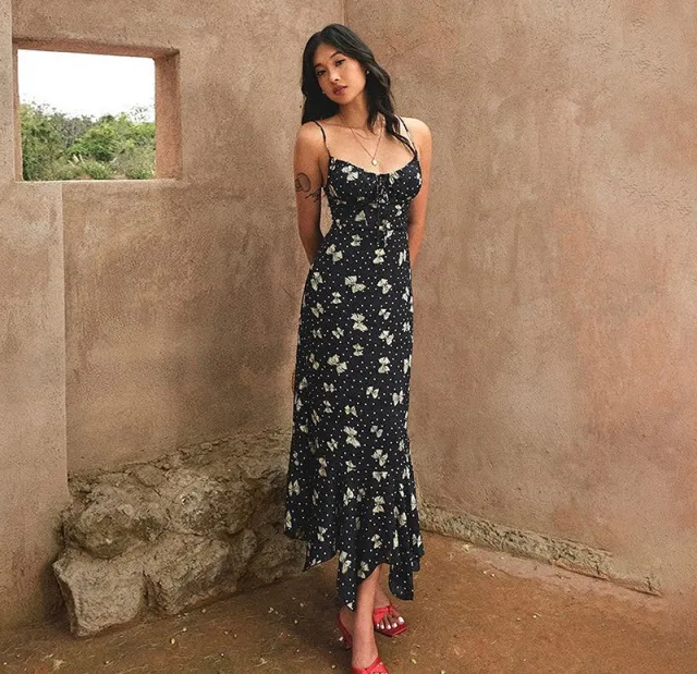 Suspender Temperament French Style Vacation Dress Black - Shop at LoveMi