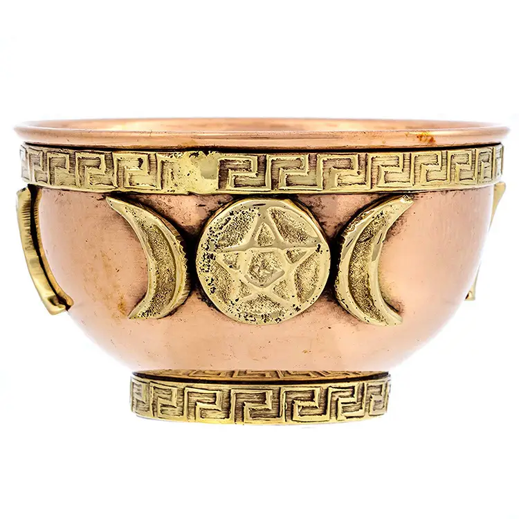 Three-phase Moon Ceremony Altar Decoration Copper Bowl