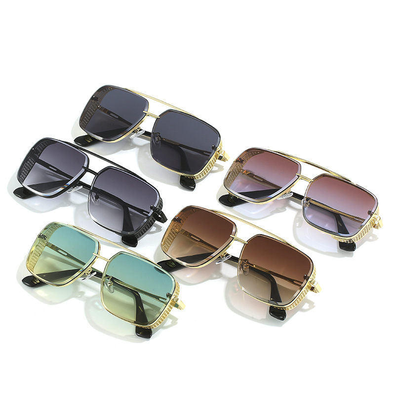 Gradient A Wire Fence Edge Retro Sunglasses - Image 15