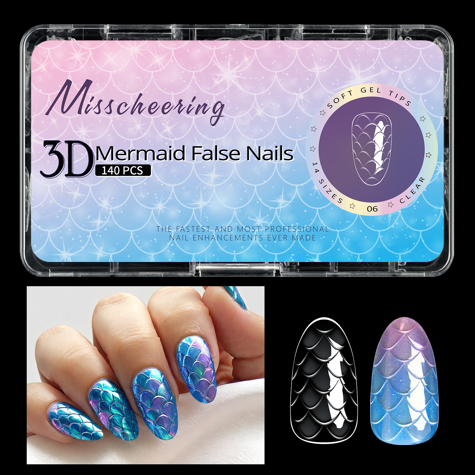 3D Scale Long Shaping Nail Tip