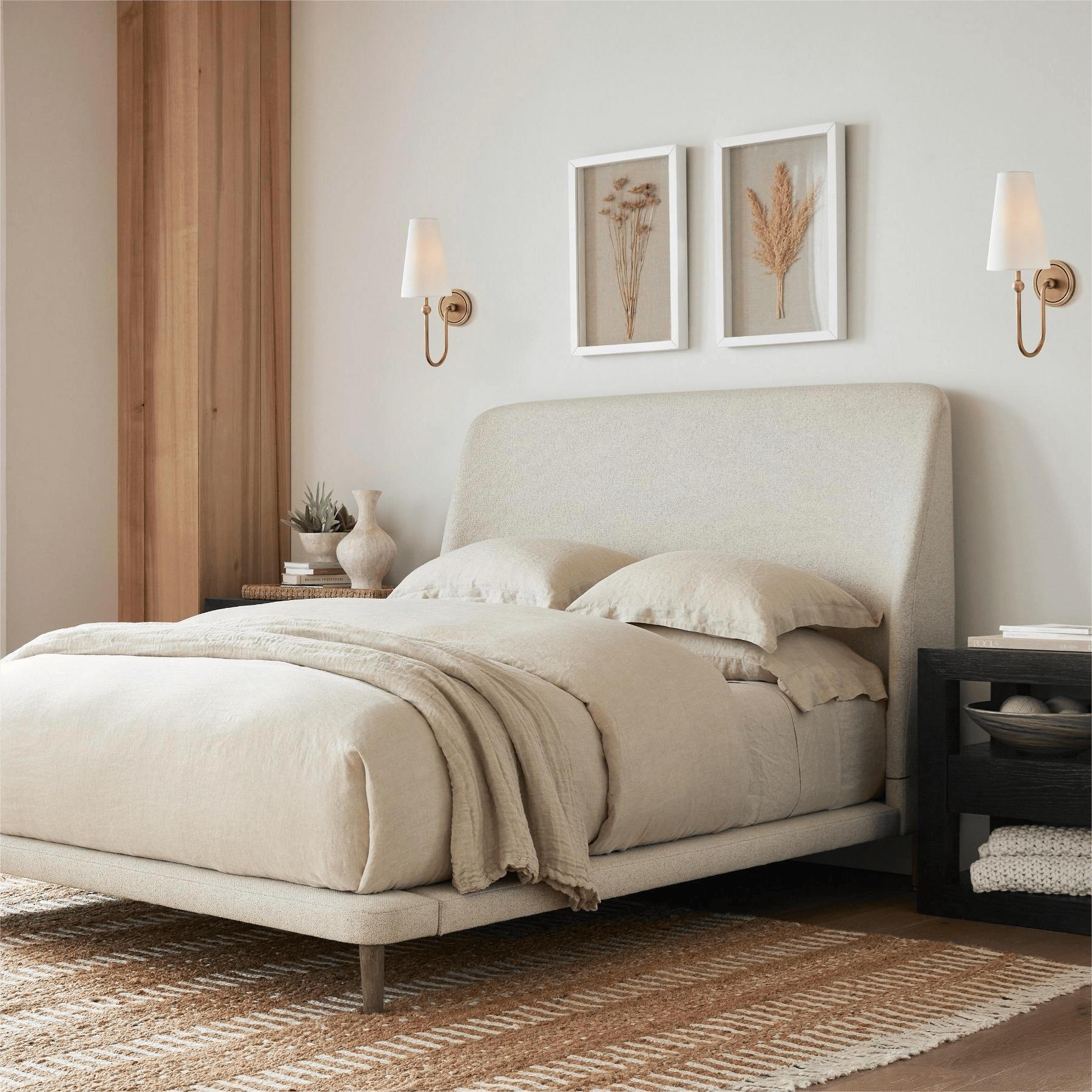 French Style Bedroom Bedside Copper Linen Wall Lamp