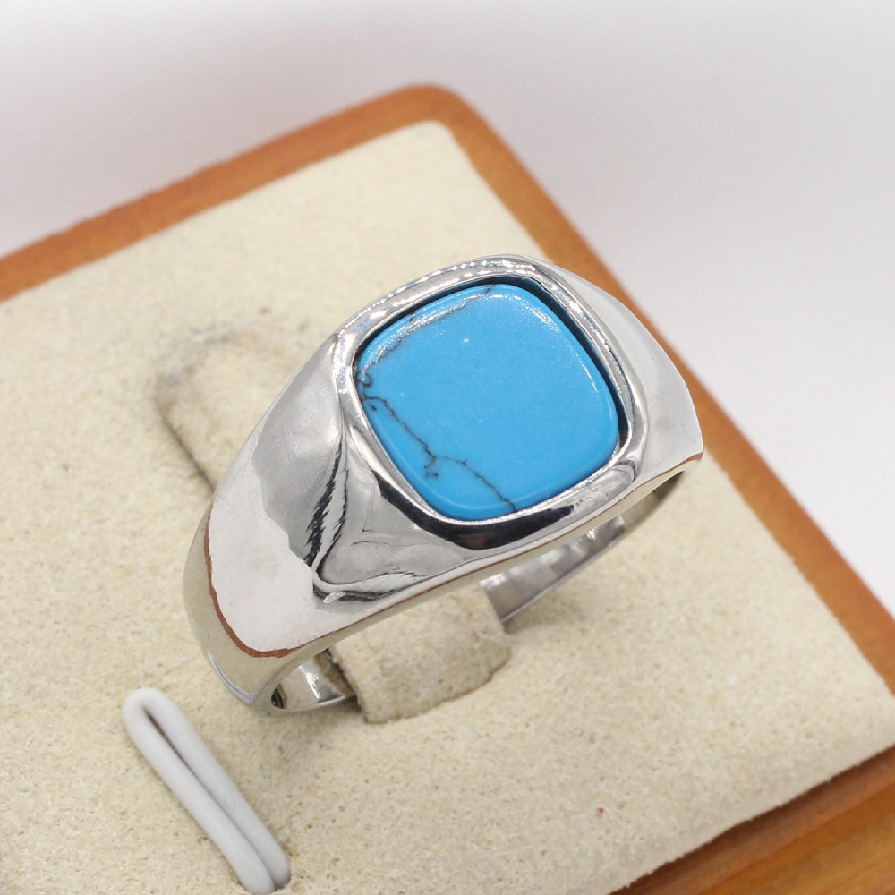 Stylish Minimalist Square Gemstone Ring For Men