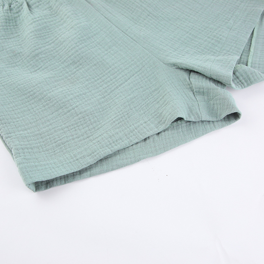 Title 18, Natural Double Gauze Shirt And Shorts Set