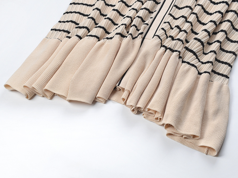 Striped V-Neck Knitted Dress, picture 6 of 9