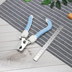 Pet Cat Dog Nail Scissors - Blue Curved Handle Large - View 1
