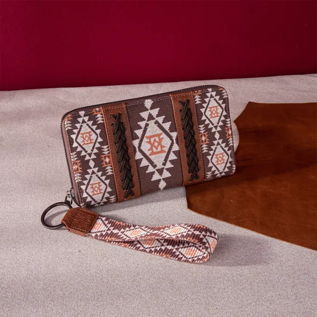 Vintage Cotton And Linen Printed Women's Wallet Brown - Shop at LoveMi