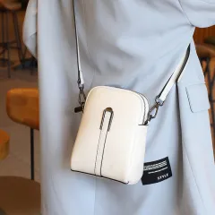 Fashion Shell All-match Genuine Leather Women's Bag - White - View 1