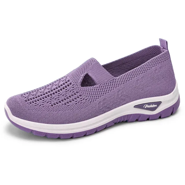 Plus Size Breathable Mesh Slip on Old Cloth Shoes For Women Dzgyf31 Taro Color 42 - Shop at LoveMi