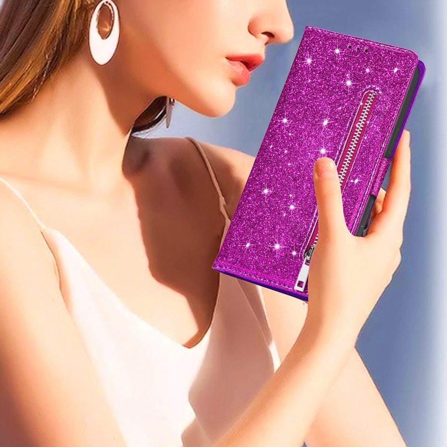 Zipper Mobile Phone Leather Case Flip Card - Image 12