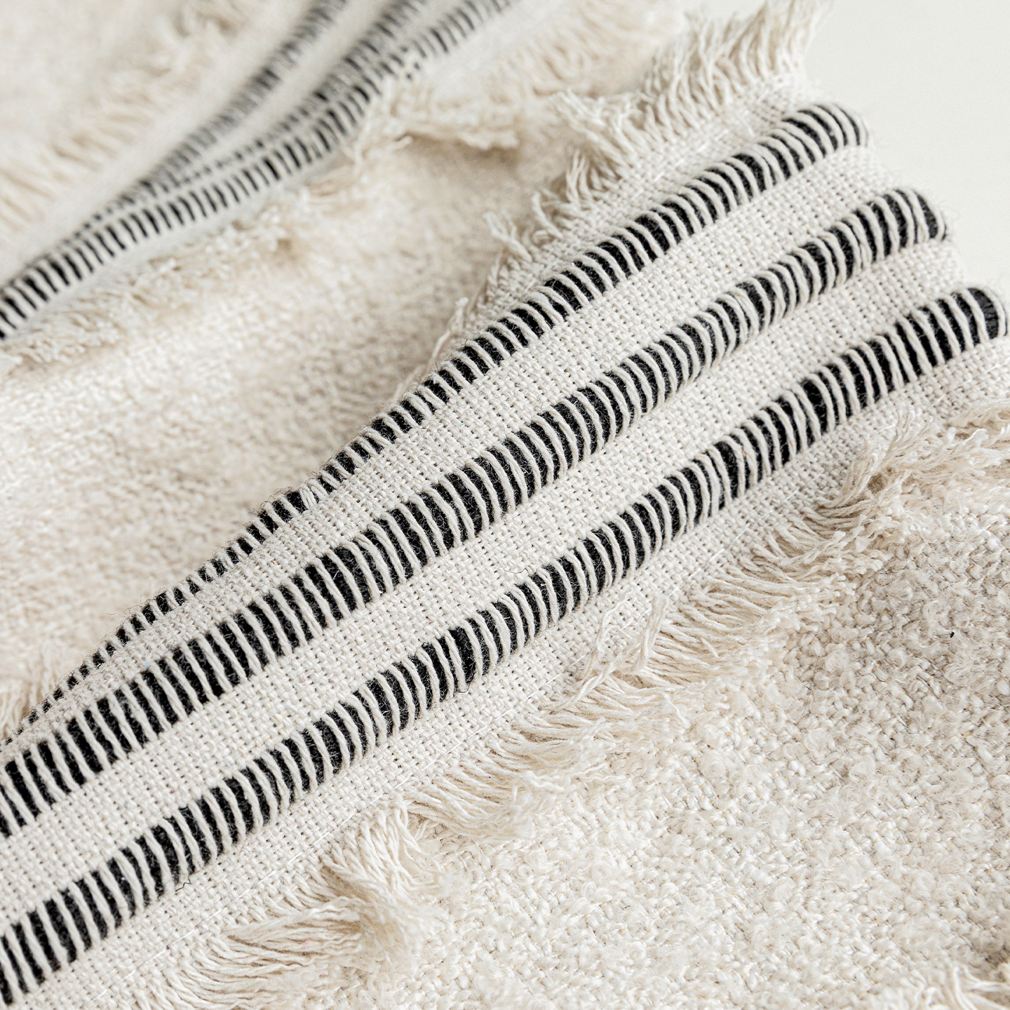 Rustic Wabi-Sabi-style 3D Tassel Square Pillow And Long Lumbar Pillow