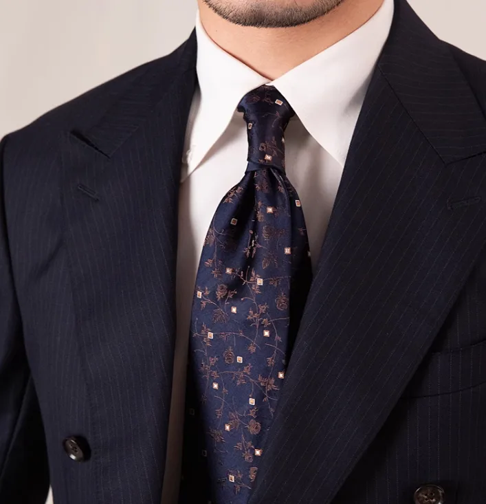 Three-fold Roll Wool Lining Handmade Tie Silk Jacquard Businese