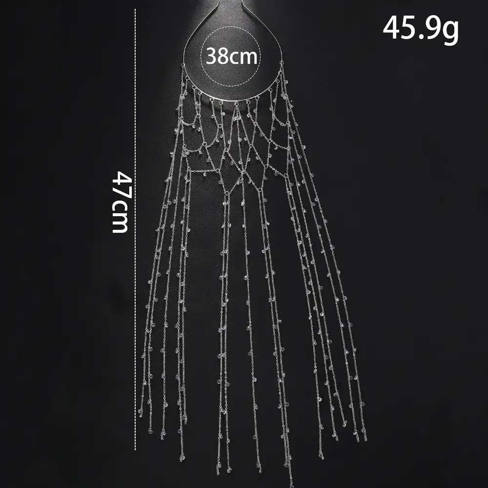 Mesh Tassel High Sense Rhinestone Headband