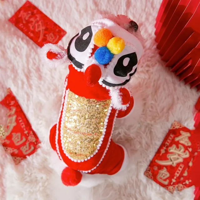 Spring Festival Xingshi Pet Costume Small And Medium sized Year Celebration Joyous Clothes Cat Clothing Xingshi Transformation - Shop at LoveMi