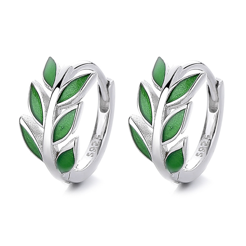 Resin Leaf Earrings For Women, Made With 925 Silver