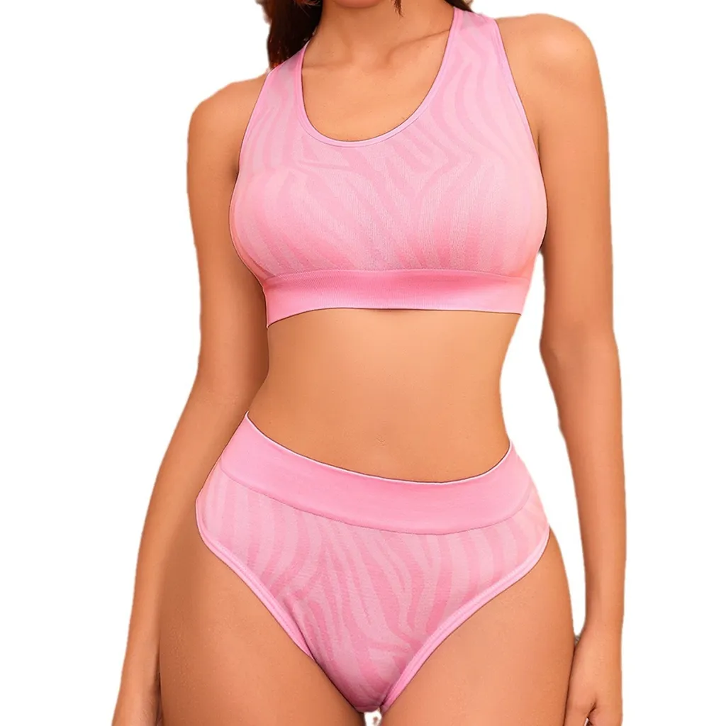 Sports Vest Push Up Wireless Small Mid-waist Underwear Seamless - Pink