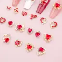 Glass New Year Nail Ornament Red Bow Accessories view 16