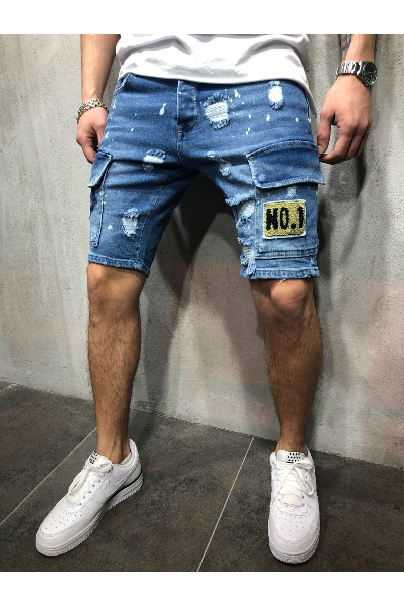 Men's Fashion Ripped Slim Denim Shorts