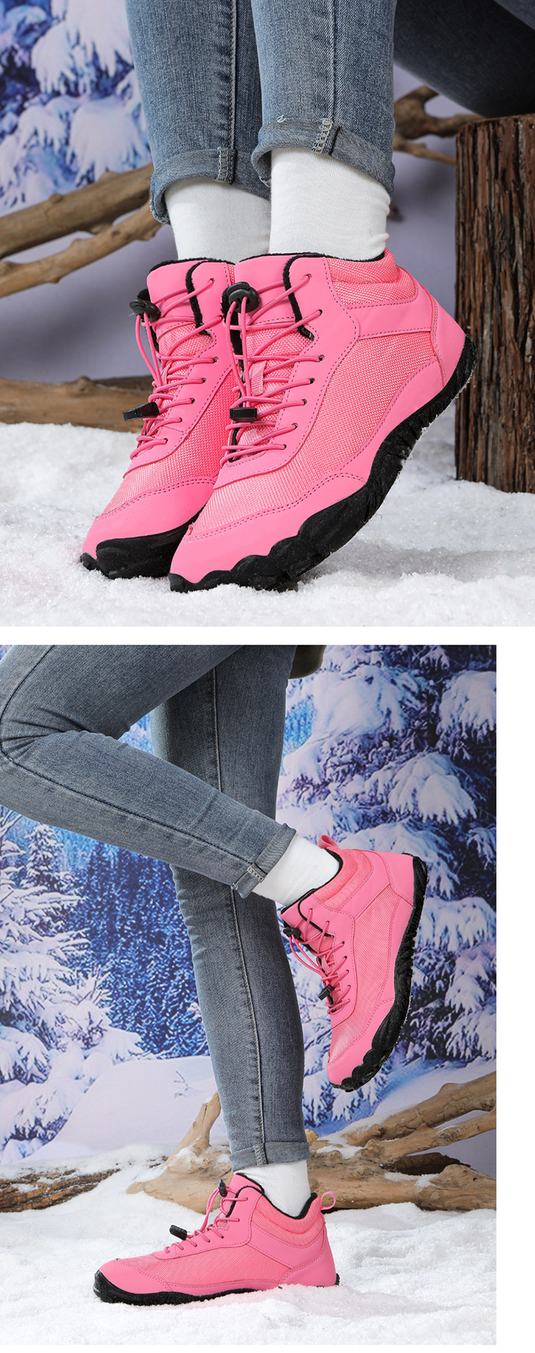 Title 9, Fleece-lined Waterproof Snow Boots Couple High-...